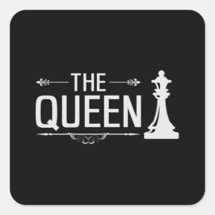 Schach-Board-Kameradschaft Queen-Board-Game-Gesche Quadratischer Aufkleber