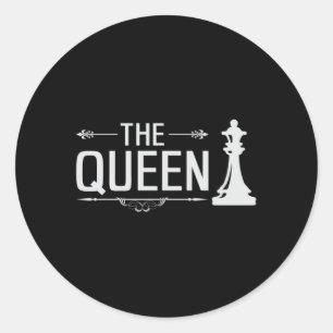 Schach-Board-Kameradschaft Queen-Board-Game-Gesche Runder Aufkleber