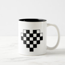 Schach-Brett-Herz-Tasse