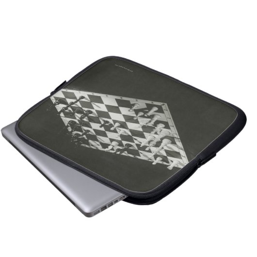Schach-Brett Laptopschutzhülle (Vorne Knopf)