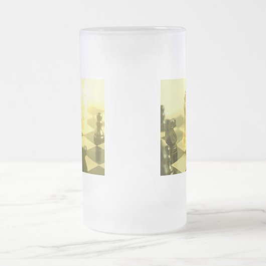 Schach-Brett-mattierte Glasbier-Tasse Mattglas Bierglas (Mittel)