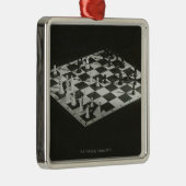 Schach-Brett Silbernes Ornament (Rechts)