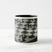 Schach-Brett Zweifarbige Tasse (Mittel)