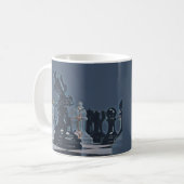 Schach - Cooles blaues Foto Kaffeetasse (Vorderseite Links)
