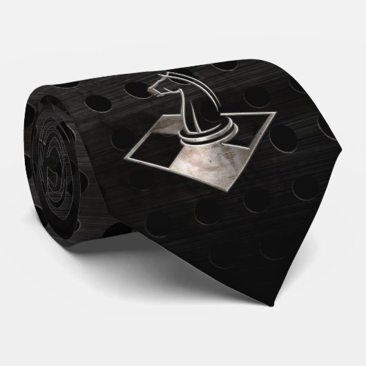 Schach; Cooles Schwarzes Krawatte (Gerollt)