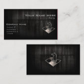 Schach; Cooles Schwarzes Visitenkarte (Vorne/Hinten)