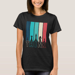 Schach Denken Vintage Schachspieler Pun Zitat T-Shirt