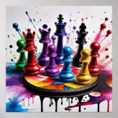 Schach ein Spiel der Könige AI Fantasy Digital Art Poster (Vorne)