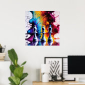 Schach ein Spiel der Könige AI Fantasy Digital Art Poster (Heimbüro)