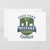 Schach - Ein Teil eines Fehlers ist richtig Postkarte (Vorne/Hinten)