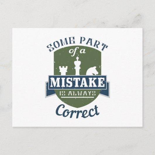 Schach - Ein Teil eines Fehlers ist richtig Postkarte (Vorderseite)