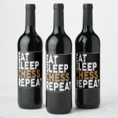 Schach essen wiederholen Schach Weinetikett (Flaschen)