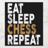 Schach essen wiederholen Schach Weinetikett (Einzelnes Label)