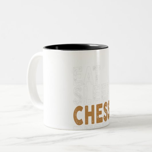 Schach essen wiederholen Schach Zweifarbige Tasse (Vorderseite Links)