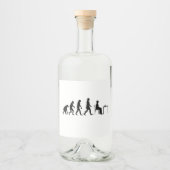 Schach - Evolution des Schachspielers Alkoholflaschenetikett (Vorderseite)