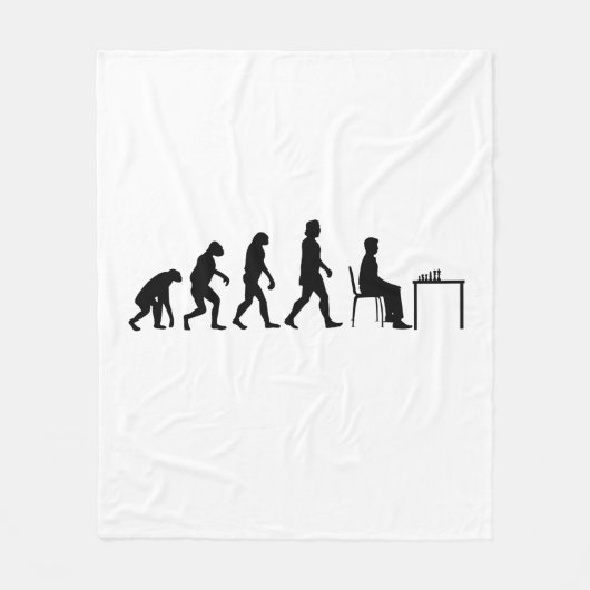 Schach - Evolution des Schachspielers Fleecedecke (Vorderseite)