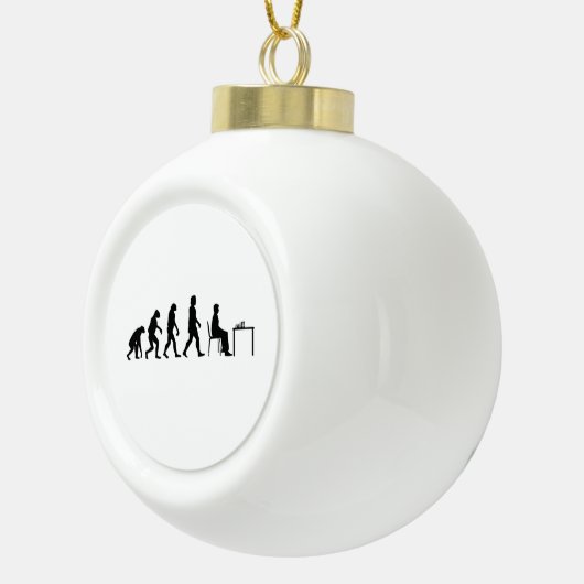 Schach - Evolution des Schachspielers Keramik Kugel-Ornament (Rechts)