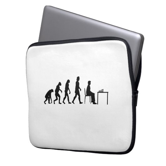 Schach - Evolution des Schachspielers Laptopschutzhülle (Vorderseite Links)