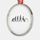 Schach - Evolution des Schachspielers Ornament Aus Metall (Links)