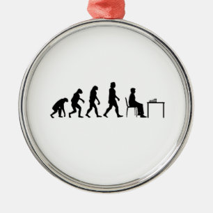 Schach - Evolution des Schachspielers Ornament Aus Metall