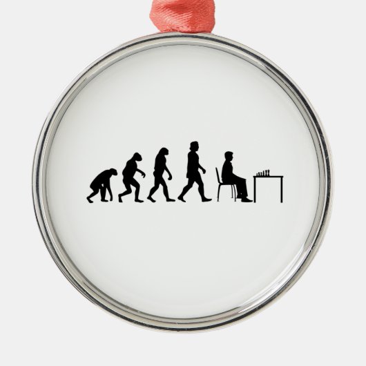Schach - Evolution des Schachspielers Ornament Aus Metall (Vorne)