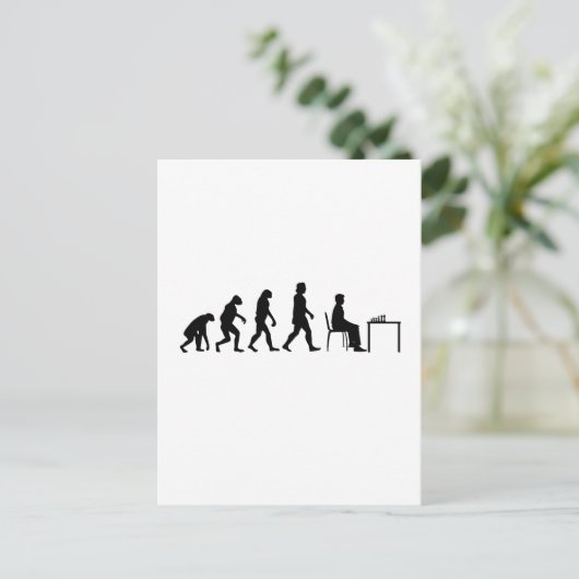 Schach - Evolution des Schachspielers Postkarte (Stehend Vorderseite)