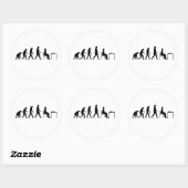 Schach - Evolution des Schachspielers Runder Aufkleber (Blatt)