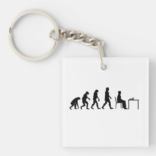 Schach - Evolution des Schachspielers Schlüsselanhänger (Vorderseite)
