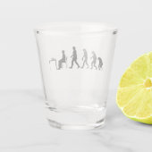 Schach - Evolution des Schachspielers Schnapsglas (Rückseite)