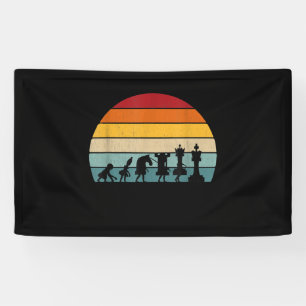 Schach Evolution Retro Vintage Geschenk für ein Sc Banner