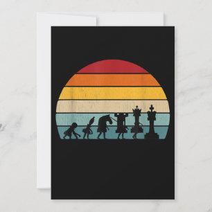 Schach Evolution Retro Vintage Geschenk für ein Sc Einladung