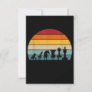 Schach-Evolution Retro-Vintage-Geschenk für einen  RSVP Karte