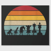 Schach Evolution Retro Vintages Geschenk für ein S Geschenkpapier (Flach)
