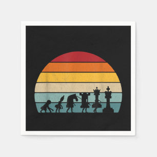Schach Evolution Retro Vintages Geschenk für ein  Serviette