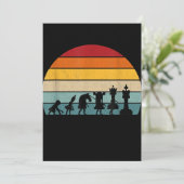 Schach Evolution Retro Vintages Geschenk für Schac Dankeskarte (Stehend Vorderseite)