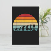 Schach Evolution Retro Vintages Geschenk für Schac Einladung (Stehend Vorderseite)