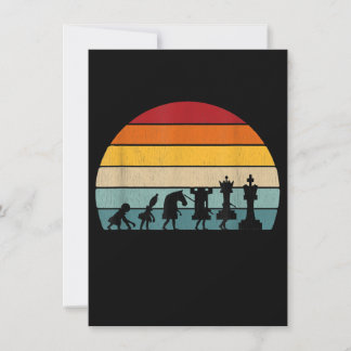 Schach Evolution Retro Vintages Geschenk für Schac Einladung