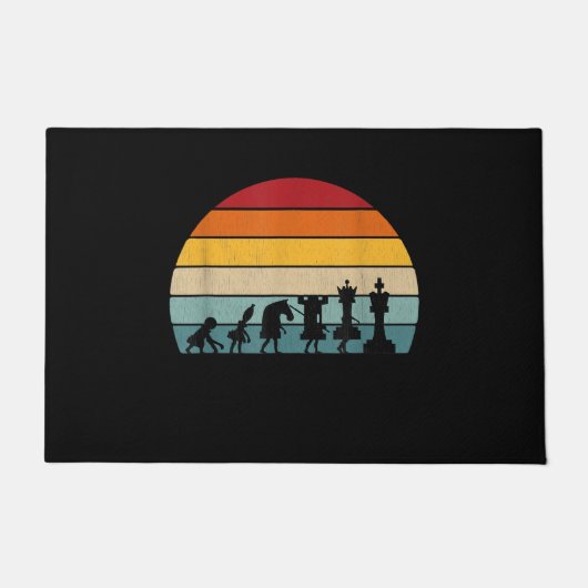 Schach Evolution Retro Vintages Geschenk für Schac Fußmatte (Vorderseite)