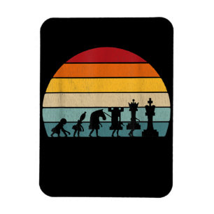 Schach Evolution Retro Vintages Geschenk für Schac Magnet