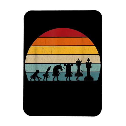 Schach Evolution Retro Vintages Geschenk für Schac Magnet (Vertikal)