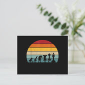 Schach Evolution Retro Vintages Geschenk für Schac Postkarte (Stehend Vorderseite)