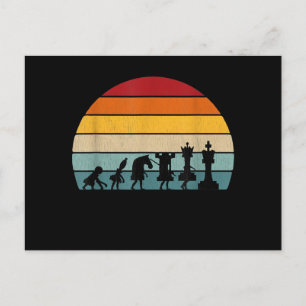Schach Evolution Retro Vintages Geschenk für Schac Postkarte