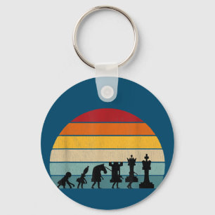 Schach Evolution Retro Vintages Geschenk für Schac Schlüsselanhänger