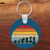 Schach Evolution Retro Vintages Geschenk für Schac Schlüsselanhänger (Vorderseite)