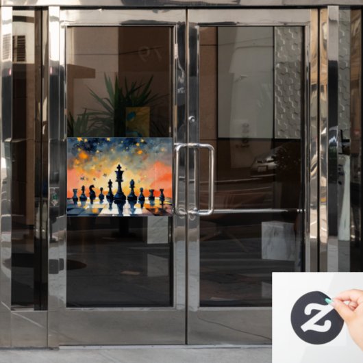 Schach Fensteraufkleber (Büro Tür)