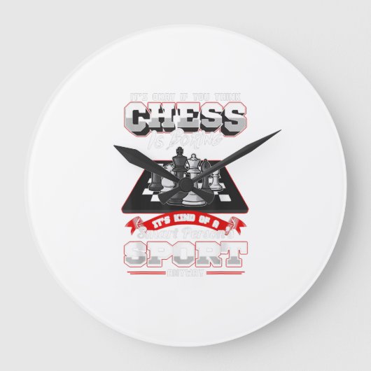 Schach Funny Quotes Spaß Redewendungen Große Wanduhr (Vorderseite)