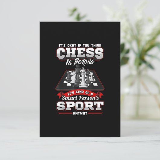 Schach Funny Quotes Spaß Redewendungen RSVP Karte (Stehend Vorderseite)