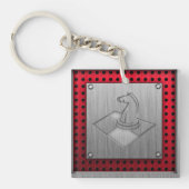 Schach; Gebürsteter Metall-Blick Schlüsselanhänger (Vorderseite)