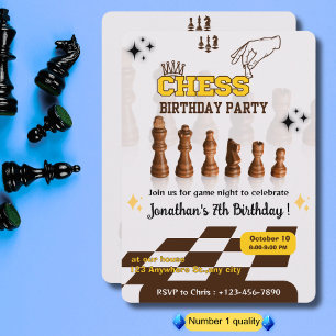 Schach-Geburtstagsparty Einladung für Schachspiele