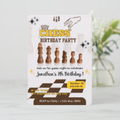 Schach-Geburtstagsparty Einladung für Schachspiele (Stehend Vorderseite)
